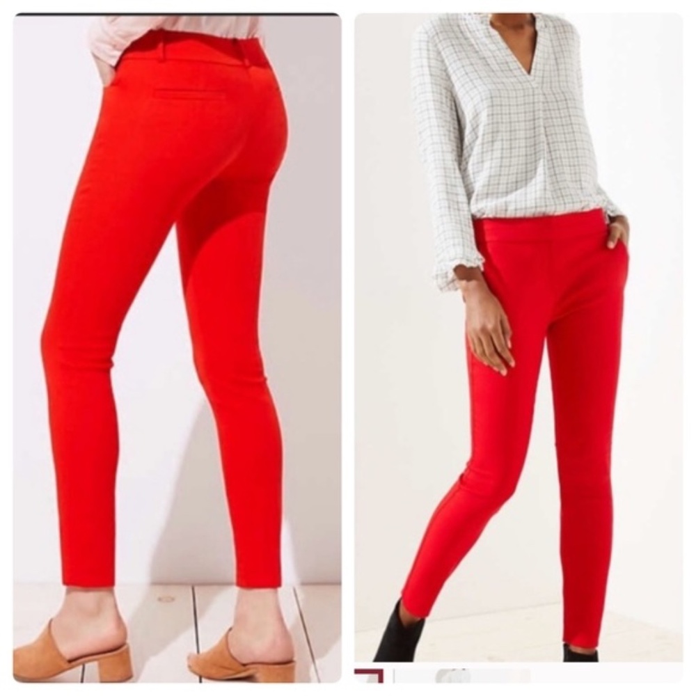 LOFT tall skinny pants Marisa fit vivid red pants size 6 tall long